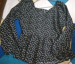 Polka Dot Peplum Top
