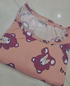 Cute Bear Print Nightdress