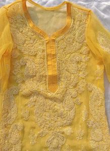 💛Lucknowi Work With Gota Patti Chikankari Kurta