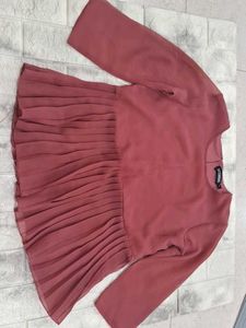 Pleated Long Sleeve Top