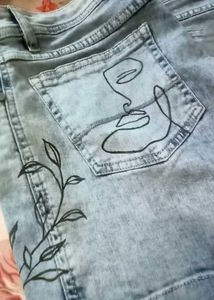 Denim Shorts with Art