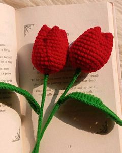 Crocheted Purple Tulip ( randome colour ) Any 2