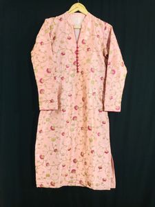 Pink Embroidered Women's Kurta