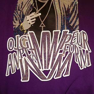 Purple Eminem Graphic Print Tee