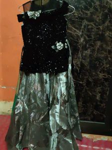 Girls' Black Sequin Party Dress