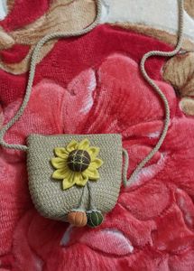 Sunflower Straw Handmade Sling Bag