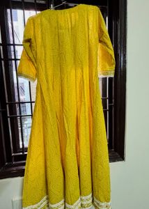 Yellow Printed Kurta With Pants