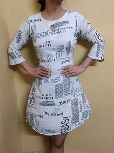 Newspaper Print Dress