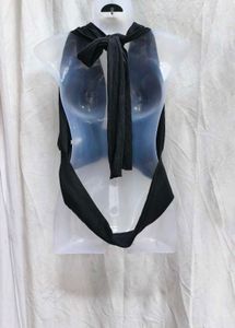 272011. Black Halter Crop Top