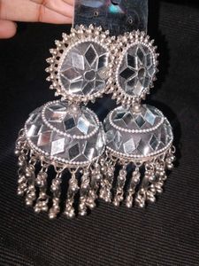 Mirror Jhumka Earrings