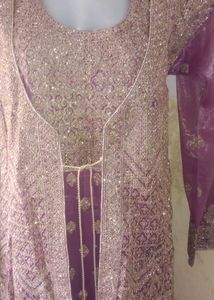 Unsteached Elegant Indian Ethnic Gown With Srug Se
