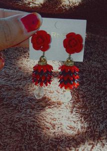 Earrings Black And Red
