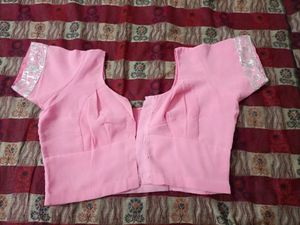 Pink Sequin Detail Saree