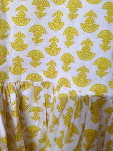 Yellow Print Sleeveless Dress