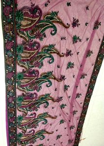 New Saree Embroidered Paisley Fabric With Blouse