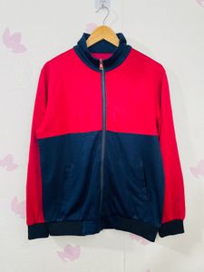 Men Red And Blue Zipper Jacket