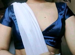 Non Padded Satin Deep Neck 1 Hook Blouse