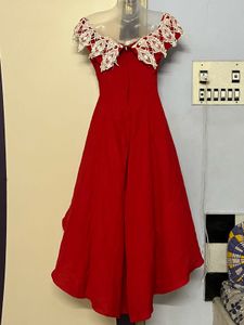 Pintrest Princess Having Cancan Red High-Low Dress