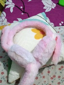 Bunny Ears Headband - Pink earmuffs