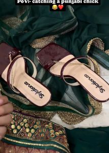 Burgundy Heeled Sandals