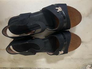 Black Wedge Sandals