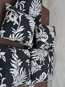 Black &amp; White Floral Throw Pillows