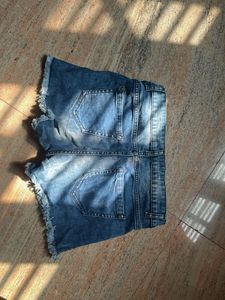 Denim Shorts with Floral Detail