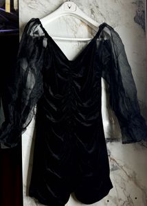 Black Velvet Mini Dress