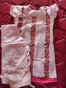Stiched pink suit with chudidar and duppatta