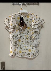 New Yellow Polka Dot Ruffle Set