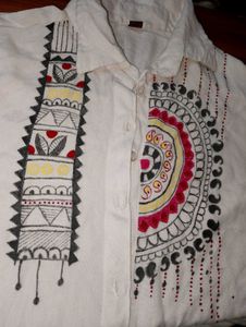 Hand-Painted White Shirt