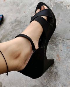Black Crisscross Heels