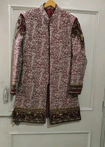 Marron Sherwani With Removebal Coti
