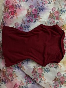 Cute And Authentic Look Burgundy Top