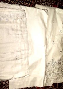 White Embroidered Fabric