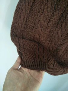 Brown Cableknit Mini Skirt