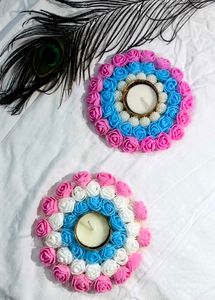 Floral Tea Light Holders (Set of 2)