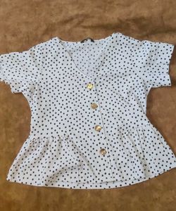 Polka Dot Peplum Top