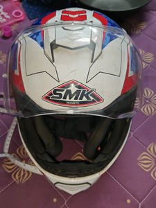 SMK FULLFACE MOTORCYCLE HELMET XL WHITE