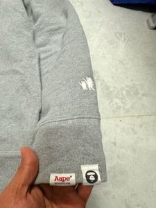 AAPE 🦍A Bathing Ape Grey Fleece Hoodie