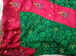 Embroidered Green Saree
