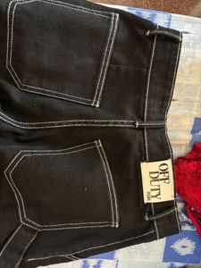 black straight leg cargos from off duty