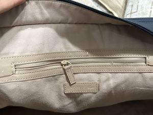 Navy Blue Textured Tote Bag