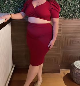 Red Two-Piece Dress