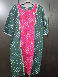 Ethnic Green & Pink Kurta