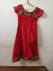 Red Embroidered Ethnic Dress