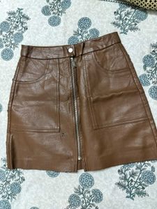 A Mini Leather Skirt