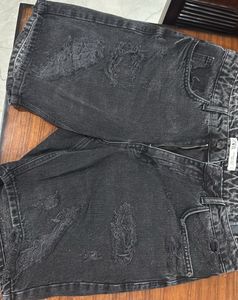 Zara Distressed Denim Shorts
