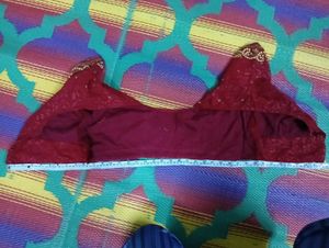Red Embroidered Sari Blouse