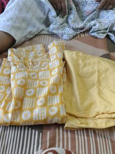 Yellow Printed Kurta Set